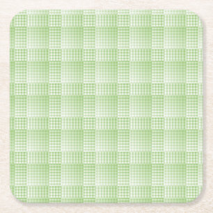 Dessous De Verre Carré Motif abstrait à carreaux verts et blancs