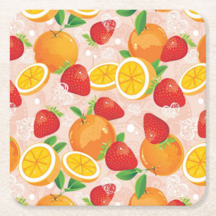 Dessous De Verre Carré Motif abstrait avec la fraise