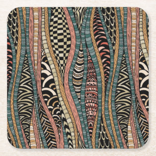 Dessous De Verre Carré Motif abstrait dans le style ethnique