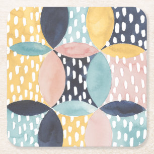 Dessous De Verre Carré Motif abstrait de cercle