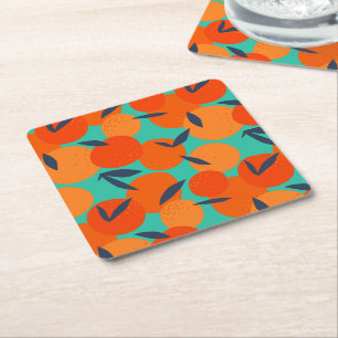 Dessous De Verre Carré Motif Abstrait de fruits orange
