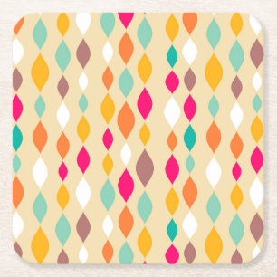 Dessous De Verre Carré motif abstrait de style rétro