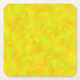 Dessous De Verre Carré Motif Abstrait jaune orange