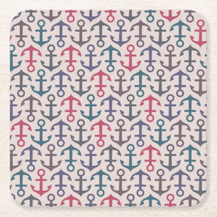 Dessous De Verre Carré motif Ancre