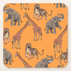 Dessous De Verre Carré Motif Animal Africain