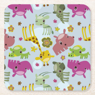 Dessous De Verre Carré motif animal de safari