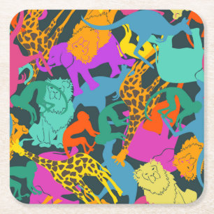 Dessous De Verre Carré Motif animal de silhouettes