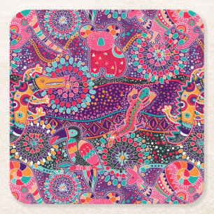 Dessous De Verre Carré Motif animal de style ethnique