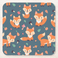 Motif animal du renard orange
