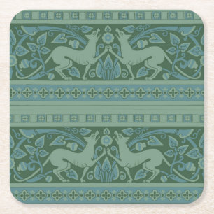 Dessous De Verre Carré Motif animalier Art Déco Nouveau Chien Nature