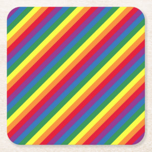 Dessous De Verre Carré Motif arc-en-ciel diagonal
