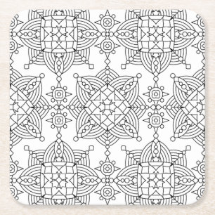 Dessous De Verre Carré Motif Artsy tribal inspiré