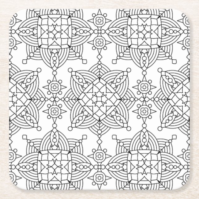 Dessous De Verre Carré Motif Artsy tribal inspiré (Devant)