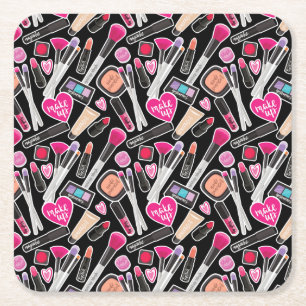 Dessous De Verre Carré Motif au néon de maquillage