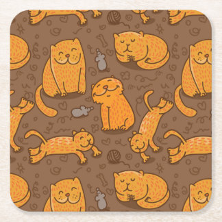 Dessous De Verre Carré Motif avec des chats