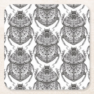 Dessous De Verre Carré Motif avec le griffonnage de main