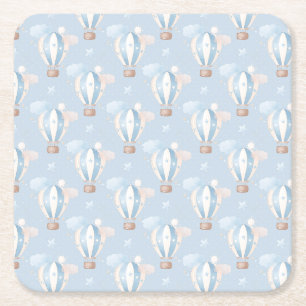 Dessous De Verre Carré Motif Ballons Bleus