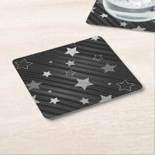 Dessous De Verre Carré Motif Black Stars