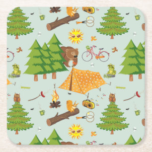 Dessous De Verre Carré Motif campant