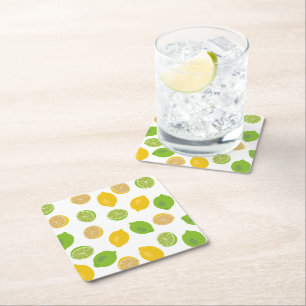 Dessous De Verre Carré Motif citron et citron vert