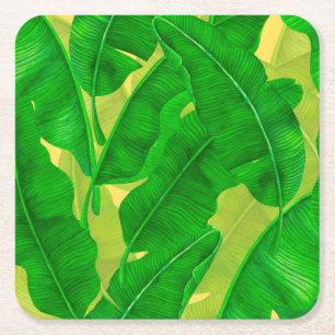 Dessous De Verre Carré Motif d'aquarelle feuille Banana