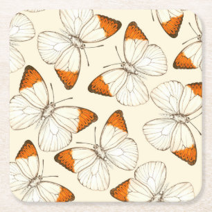 Dessous De Verre Carré Motif d'aquarelle papillons
