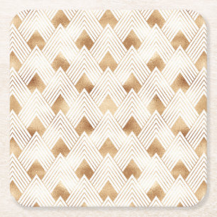 Dessous De Verre Carré Motif d'art déco d'or