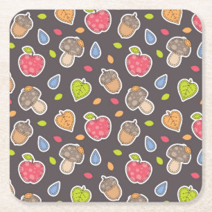 Dessous De Verre Carré motif d'automne