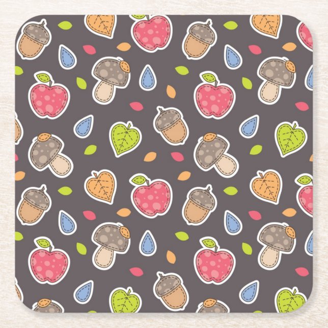 Dessous De Verre Carré motif d'automne (Devant)