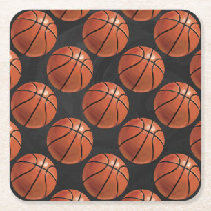 Dessous De Verre Carré Motif de basket-ball peint