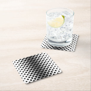 Dessous De Verre Carré Motif de blocs de Carré de dissolution noir modern