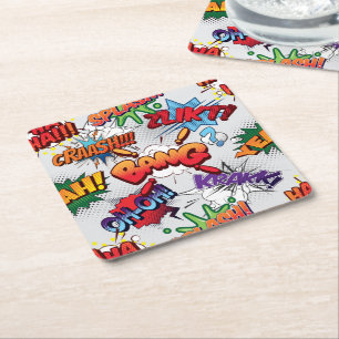 Dessous De Verre Carré Motif de bulle Superhero