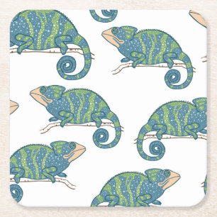 Dessous De Verre Carré Motif de caméléon