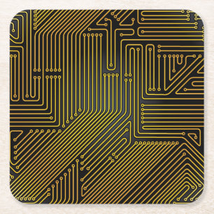 Dessous De Verre Carré Motif de carte d'ordinateur