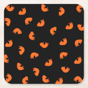 Dessous De Verre Carré Motif de chat orange