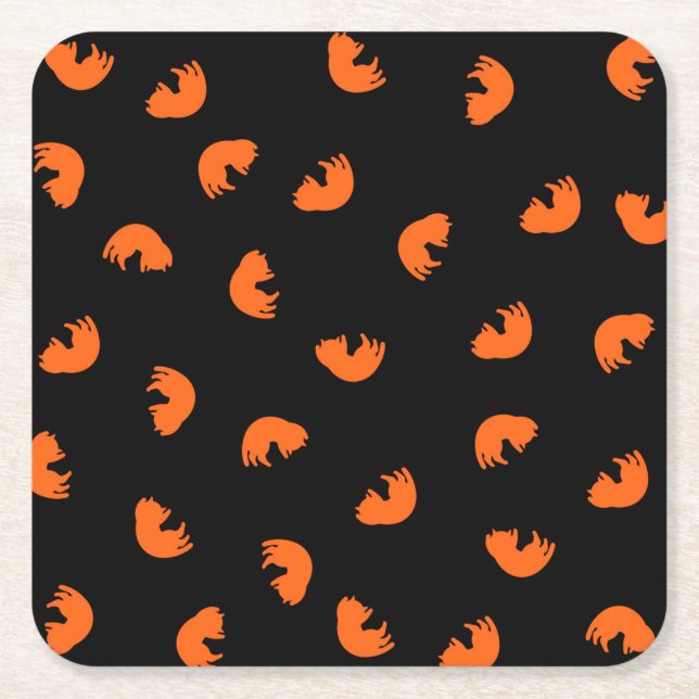 Dessous De Verre Carré Motif de chat orange (Devant)