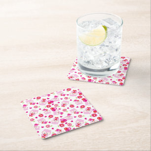 Dessous De Verre Carré Motif De Chouettes, Chouettes Mignonnes, Chouettes
