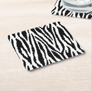 Dessous De Verre Carré Motif de conception d'impression Zebra Pixel 8 bit