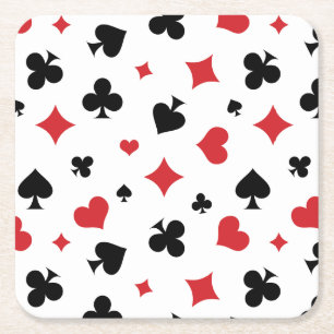 Dessous De Verre Carré Motif de couleurs de cartes à jouer modernes