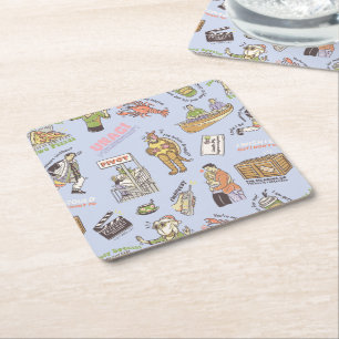 Dessous De Verre Carré Motif de dessin coloré AMIENDS™
