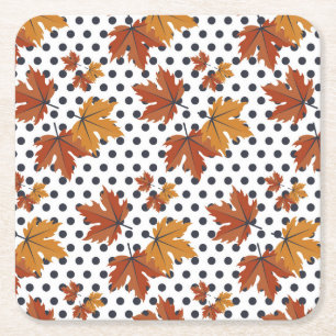 Dessous De Verre Carré Motif de feuille d'automne