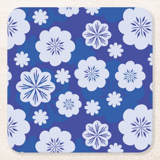 Dessous De Verre Carré motif de fleur (Devant)