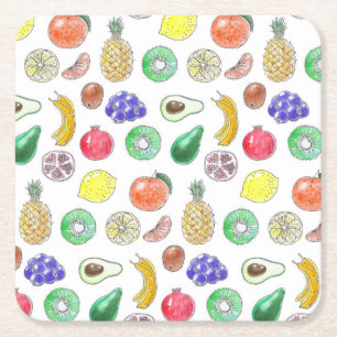 Dessous De Verre Carré Motif de fruits