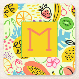 Dessous De Verre Carré Motif de fruits moderne