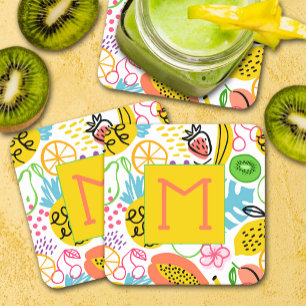 Dessous De Verre Carré Motif de fruits moderne