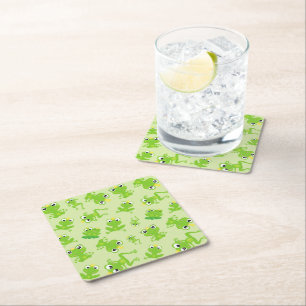 Dessous De Verre Carré Motif de grenouille, Grenouilles mignonnes, Grenou