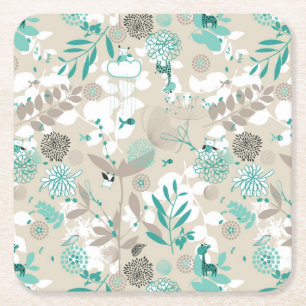 Dessous De Verre Carré Motif de jardin