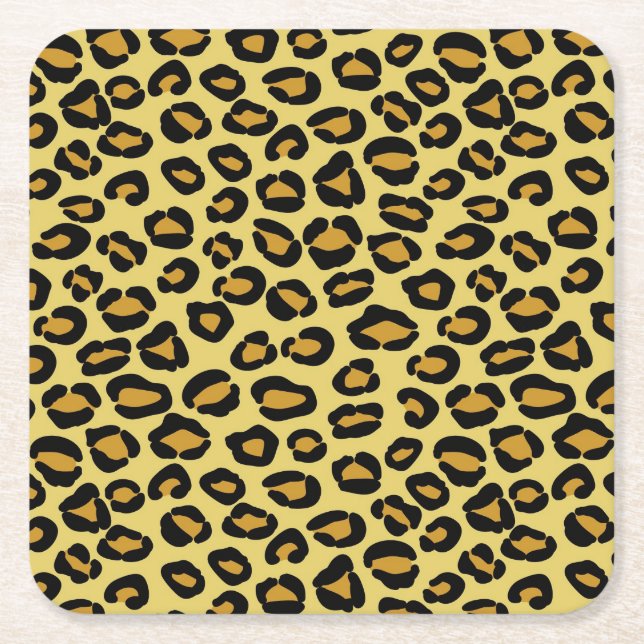 Dessous De Verre Carré Motif de léopard (Devant)