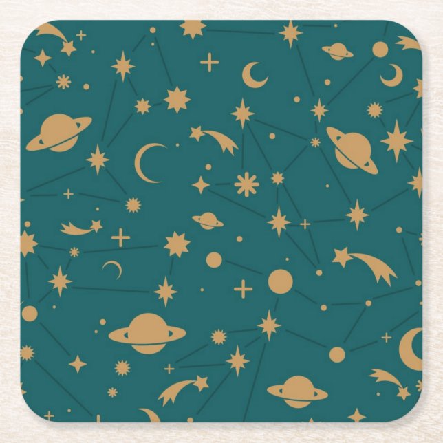 Dessous De Verre Carré Motif de l'espace (Devant)