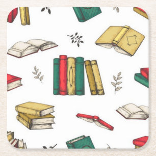 Dessous De Verre Carré Motif de livre